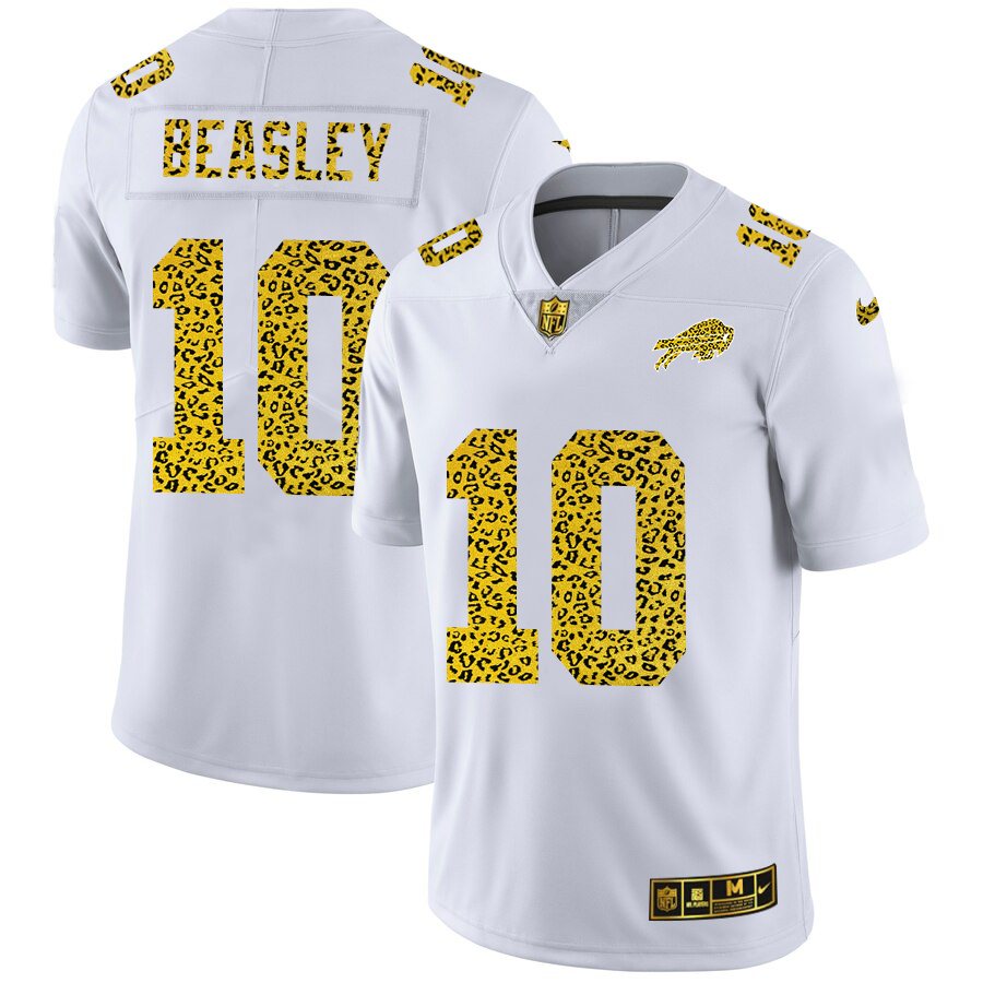 Buffalo Bills #10 Cole Beasley Men Nike Flocked Leopard Print Vapor Limited NFL Jersey White